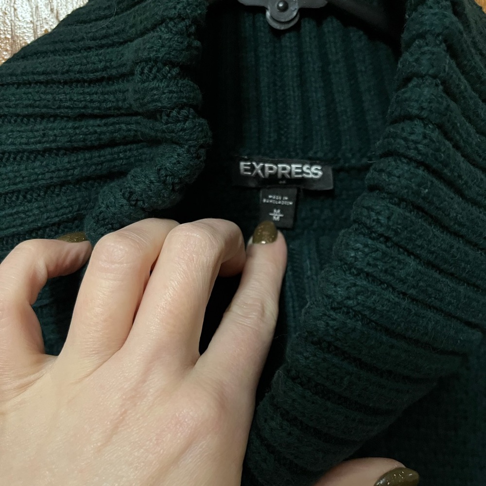 Express Pine Green Knit Tunic Top